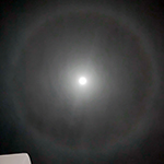 Moon Halo on the evening of Friday December 21, 2018.  iPhone XR image.
