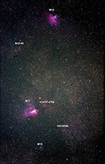 M16 and M17 and environs, labeled image